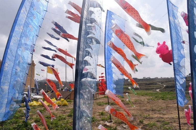 Kites at a previous Gozo Kite & Wind Festival